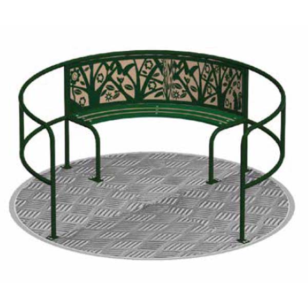 Render of the Wildlife Whirl from Inclusive Play (an inclusive roundabout) detailing the tree design